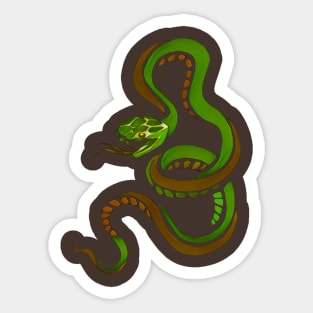 Green and Brown Snake Sticker